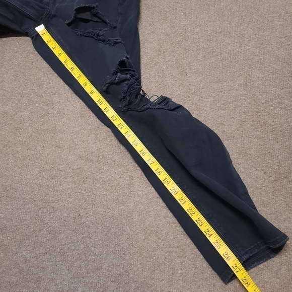 AEO (Size 12) Black Distressed Mom Jeans - Black - Picture 5 of 8